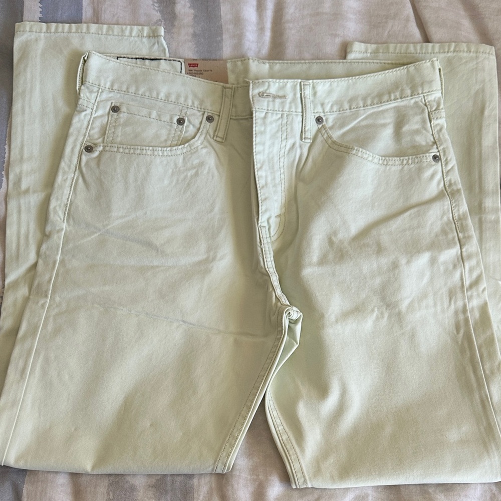 Levi's Strauss & Co Fit 508 Taper Stretch 32/30 Mens Mint Green Denim Jeans New